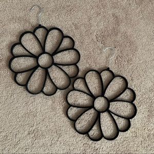 Black Flower Scarf Hangers